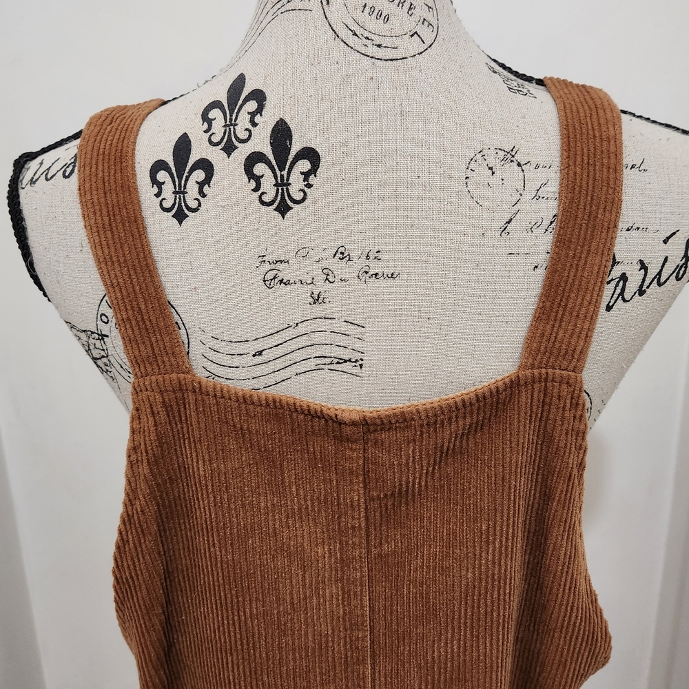 Chelsea & Violet Brown Corduroy Button-Down Dress. Size Medium. Overall Style - Picture 7 of 11